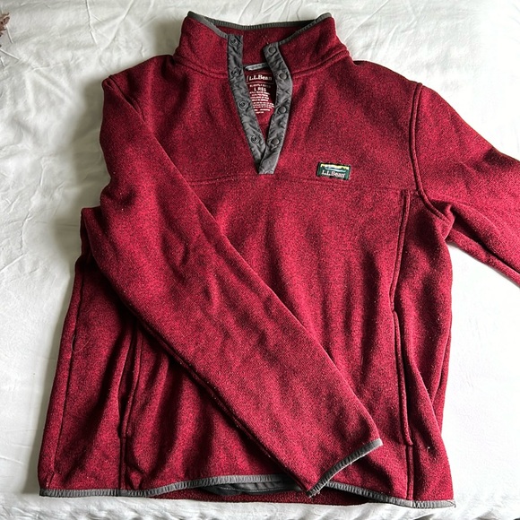 L.L. Bean Quarter Button Up Sweatshirt - Picture 1 of 4